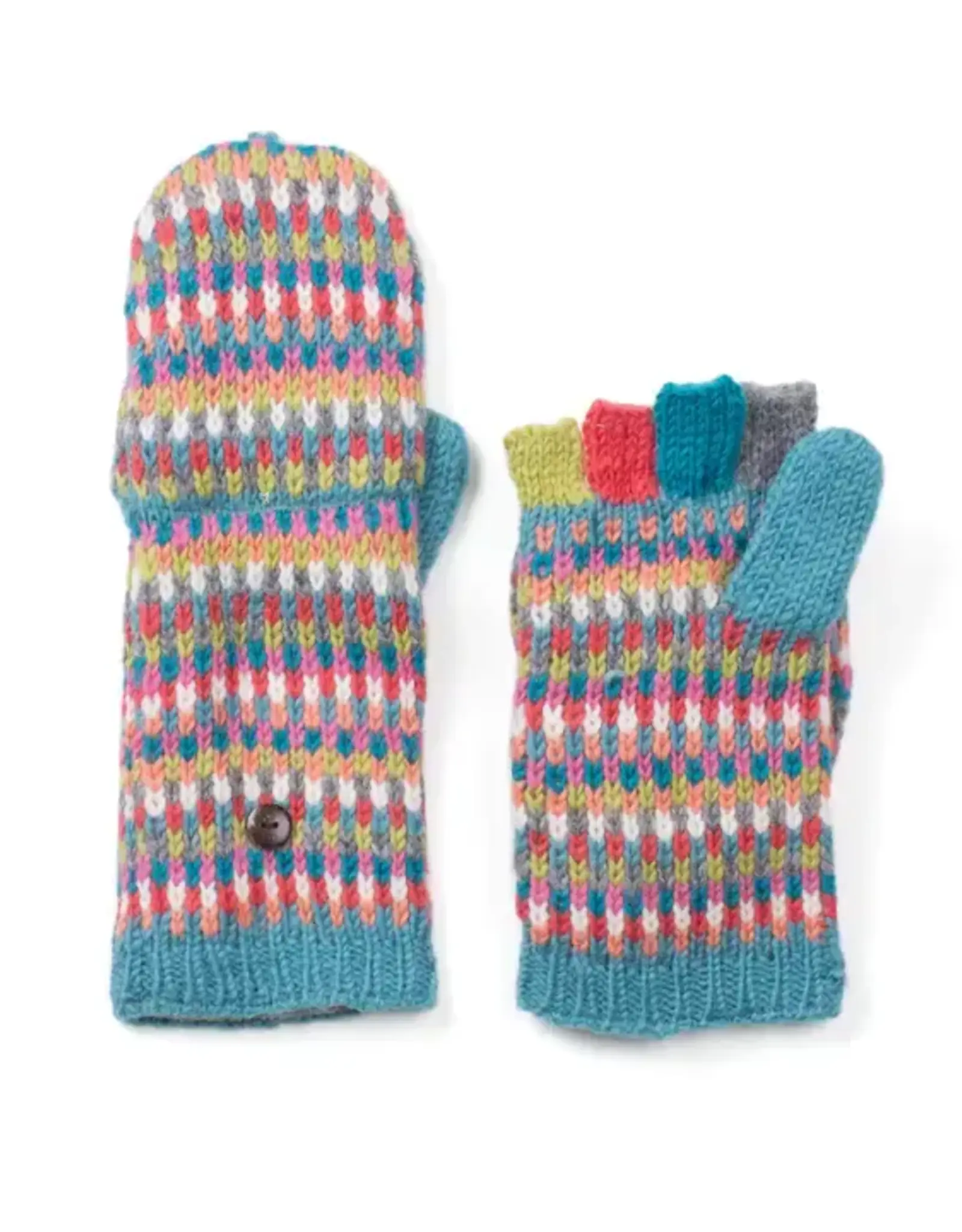 Lost Horizons Confetti Convertible Wool Mittens (Bristol Blue)