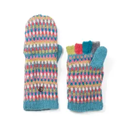 Lost Horizons Confetti Convertible Wool Mittens (Bristol Blue)