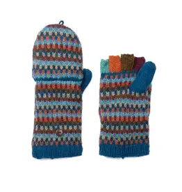 Lost Horizons Confetti Convertible Wool Mittens (River Blue)