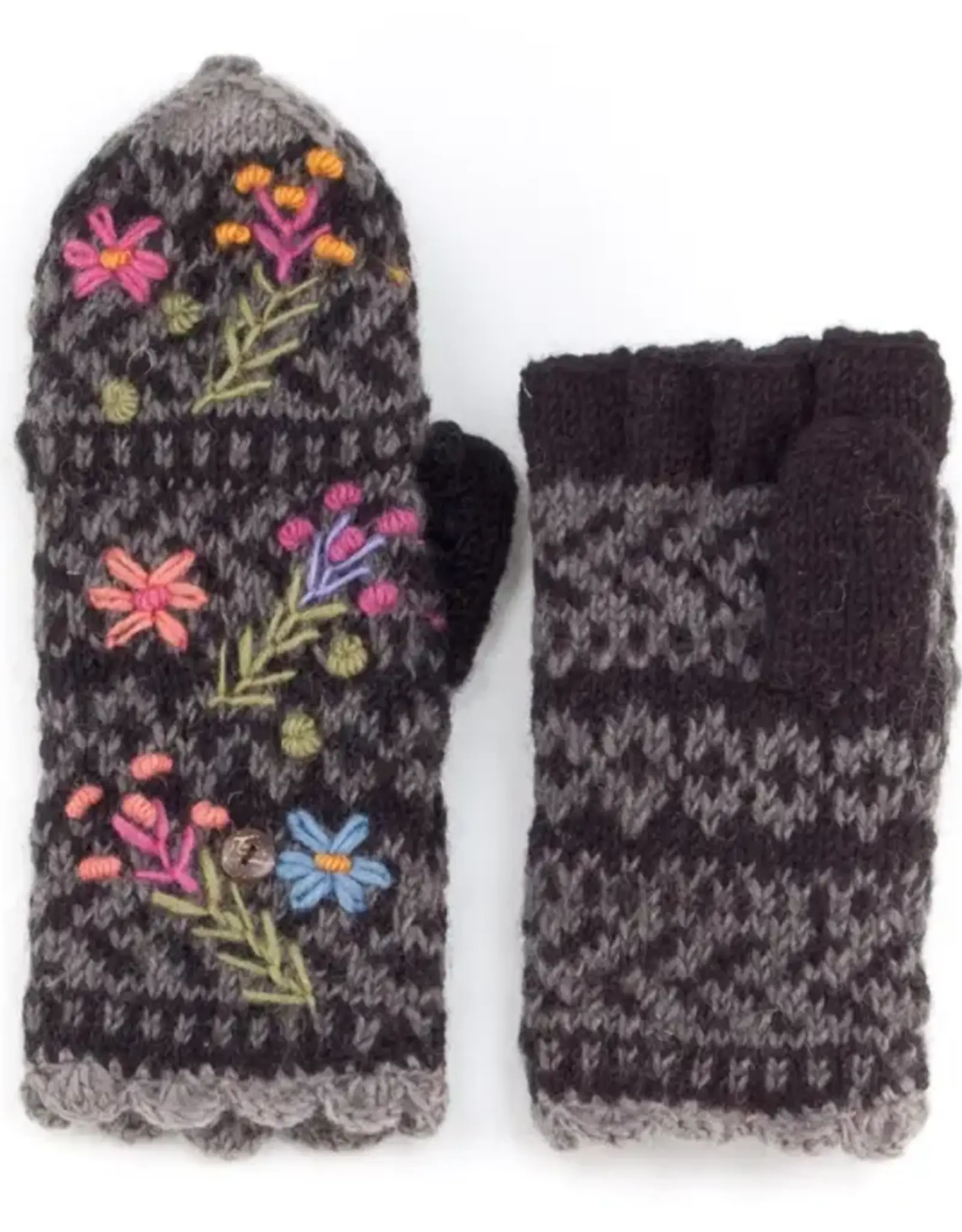 Lost Horizons Sadie Wool Finger Mittens - Black