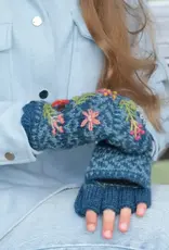 Lost Horizons Sadie Wool Finger Mittens - Blue