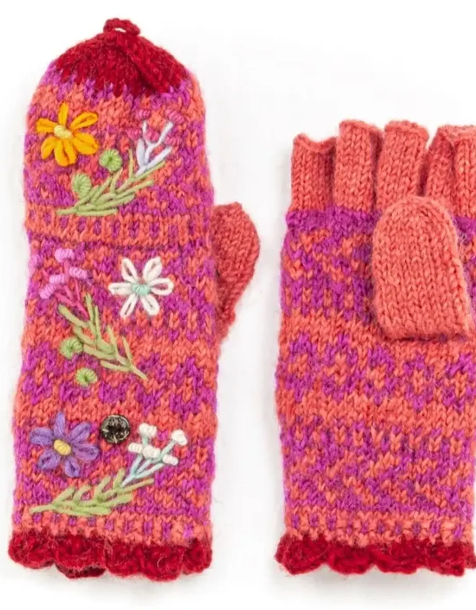 Lost Horizons Sadie Wool Finger Mittens - Berries
