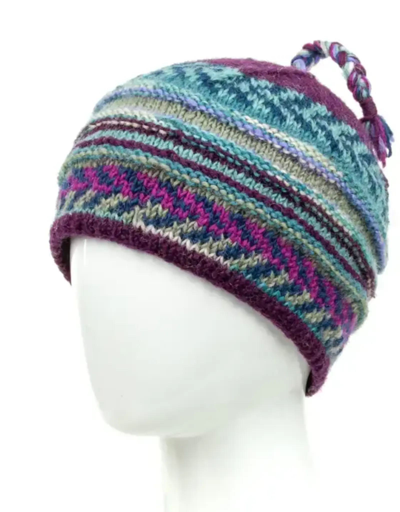 Lost Horizons Nina Wool Braid Beanie (Plum)
