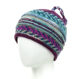 Lost Horizons Nina Wool Braid Beanie (Plum)