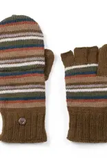 Lost Horizons Boston Striped Fingerless Gloves - Dark Khaki