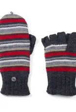 Lost Horizons Boston Striped Fingerless Gloves - Graphite