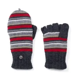 Lost Horizons Boston Striped Fingerless Gloves - Graphite