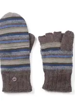 Lost Horizons Boston Striped Fingerless Gloves - Stone