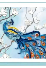 Quilling Card Quilled White Flowers Peacock Greeting Card