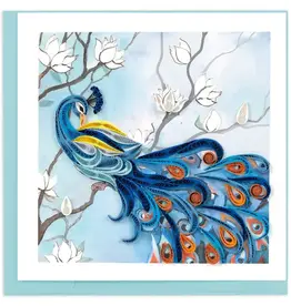 Quilling Card Quilled White Flowers Peacock Greeting Card