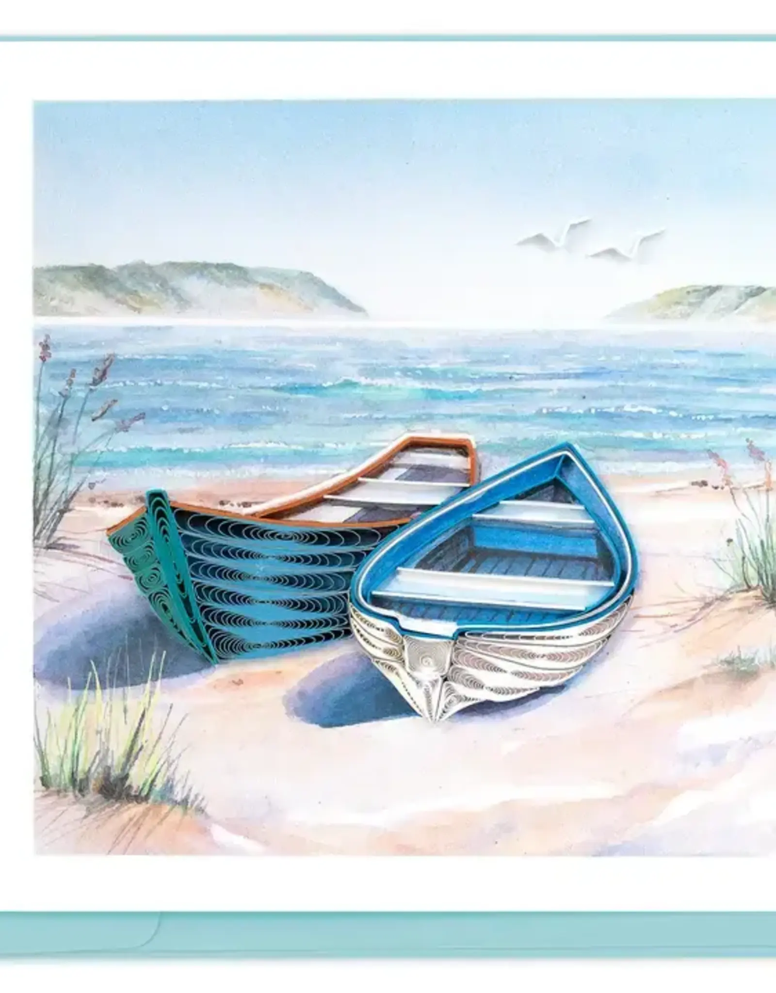 Quilling Card Quilled Shore Boats Greeting Card