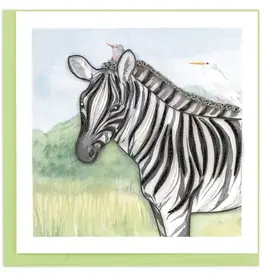 Quilling Card Quilled Zebra and Birds Greeting Card