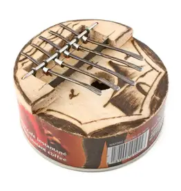 Swahili African Modern Small Round Recycled Tin Can Kalimba