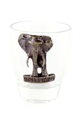 Swahili African Modern Brass Elephant Shot Glass