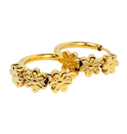 EthicGoods Gold Daisy Flower Hoops