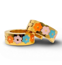EthicGoods Gold Thick Flower Hoops