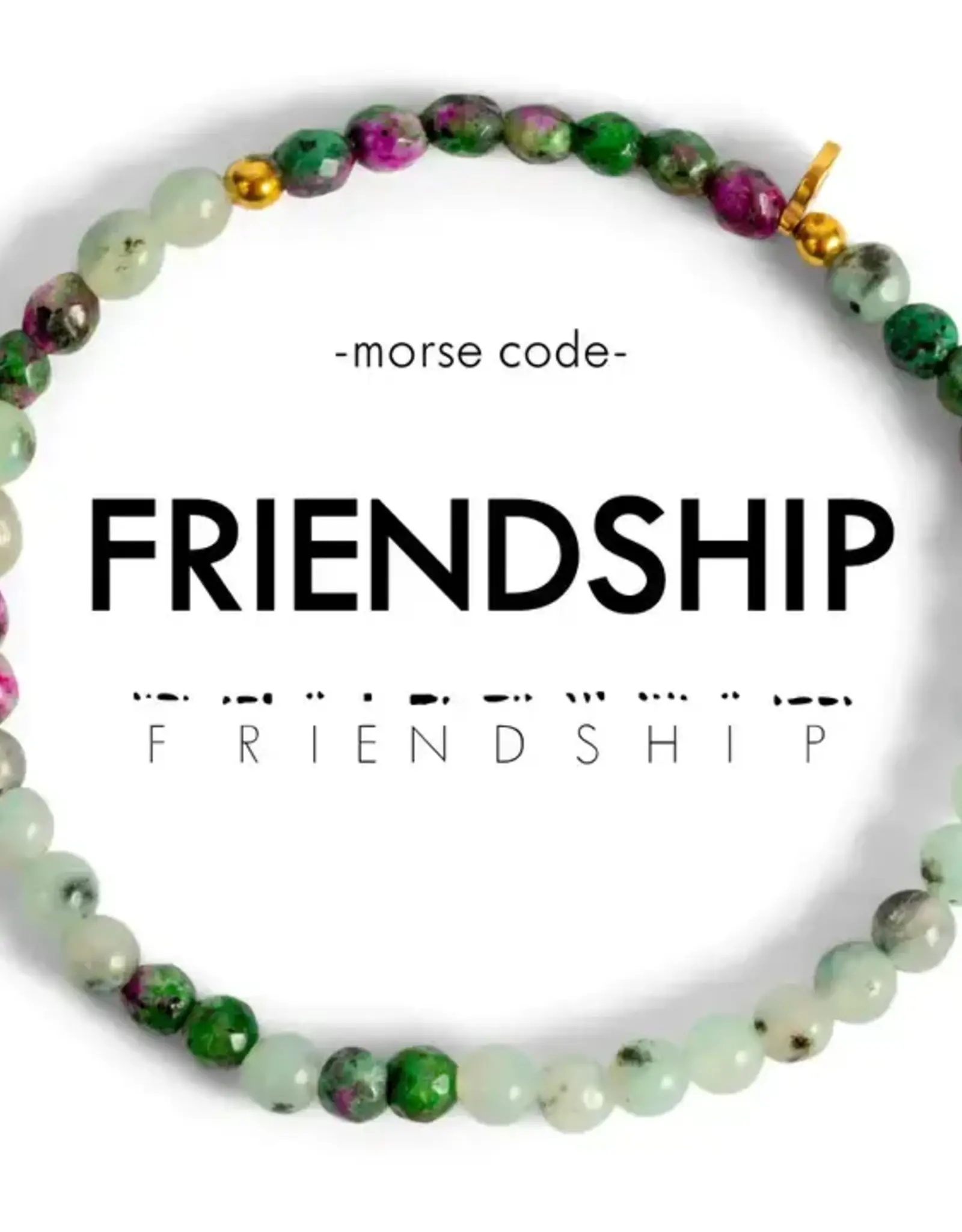 EthicGoods Morse Code Bracelet: Friendship (Zoisite & Jasper)