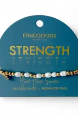 EthicGoods Morse Code Bracelet: Strength (Pearl & Gold)