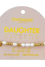 EthicGoods Morse Code Bracelet: Daughter (Pearl & Gold)