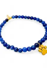 EthicGoods Mini Charm Bracelet: Paw Charm, Blue Quartz