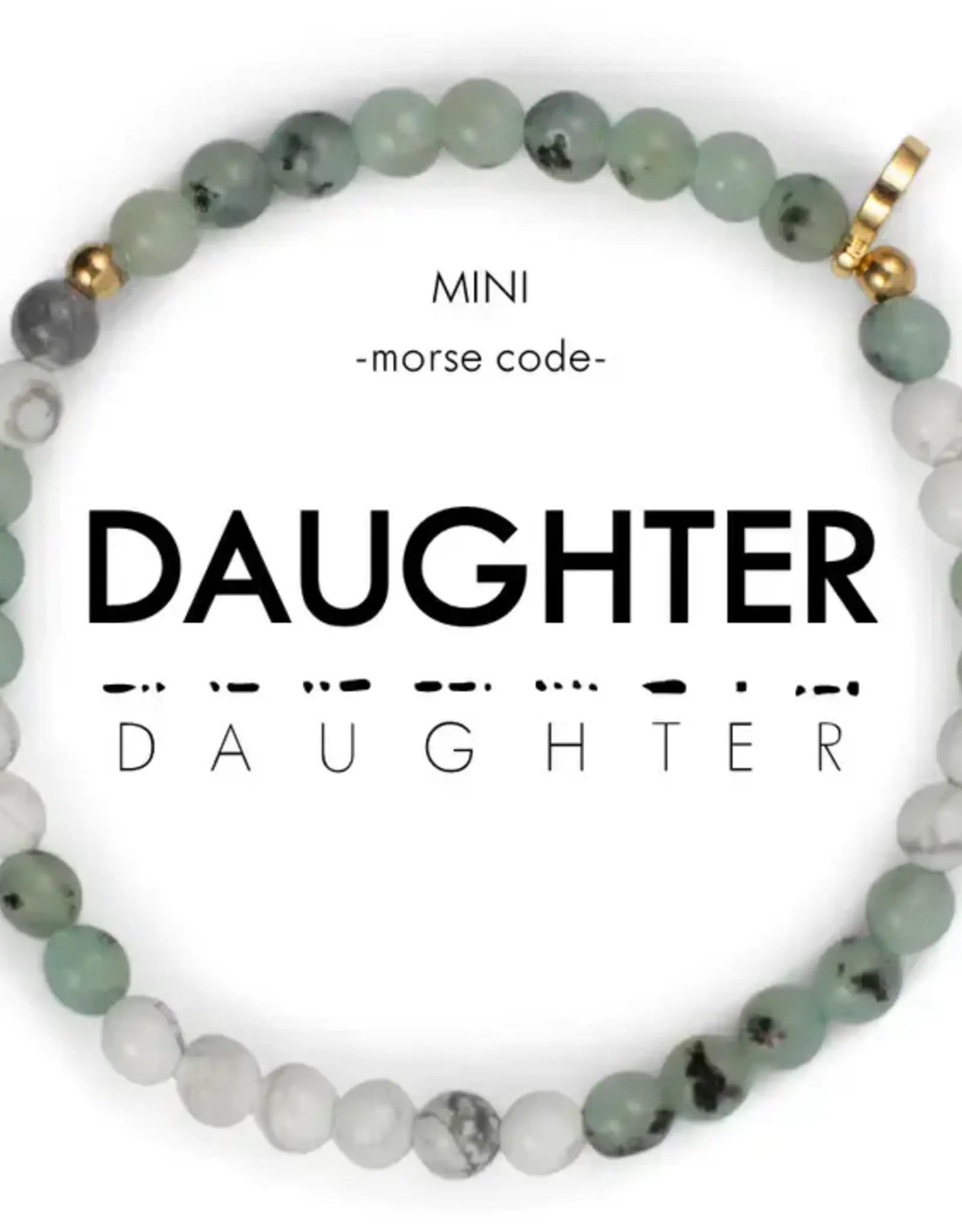 EthicGoods Mini Kids Morse Code Bracelet: Daughter (Marble & Jasper)
