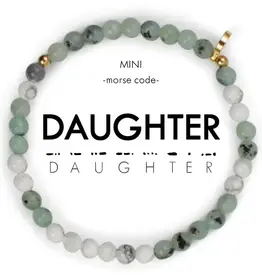 EthicGoods Mini Kids Morse Code Bracelet: Daughter (Marble & Jasper)