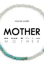 EthicGoods 3mm Morse Code Bracelet: Mother (Turquoise & Howlite)