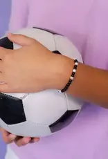 EthicGoods Mini Kids Morse Code Bracelet: Soccer (Onyx & Howlite)