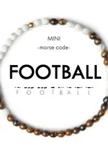 EthicGoods Mini Kids Morse Code Bracelet: Football (Tigers Eye & Howlite)