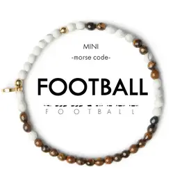 EthicGoods Mini Kids Morse Code Bracelet: Football (Tigers Eye & Howlite)