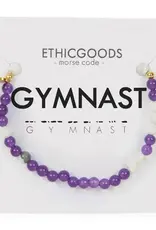 EthicGoods Mini Morse Code Bracelet: Gymnast (Dark Purple & Howlite)