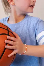 EthicGoods Mini Kids Morse Code Bracelet: Basketball (Orange & Howlite)