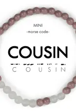 EthicGoods Mini Kids Morse Code Bracelet: Cousin (Lilac & Clear)