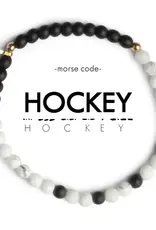 EthicGoods Mini Kids Morse Code Bracelet: Hockey (White & Onyx)