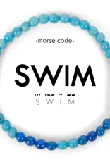 EthicGoods Mini Kids Morse Code Bracelet: Swim (Blue & Blue Howlite)