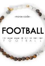 EthicGoods Morse Code Bracelet: Football (Tigers Eye & Howlite)