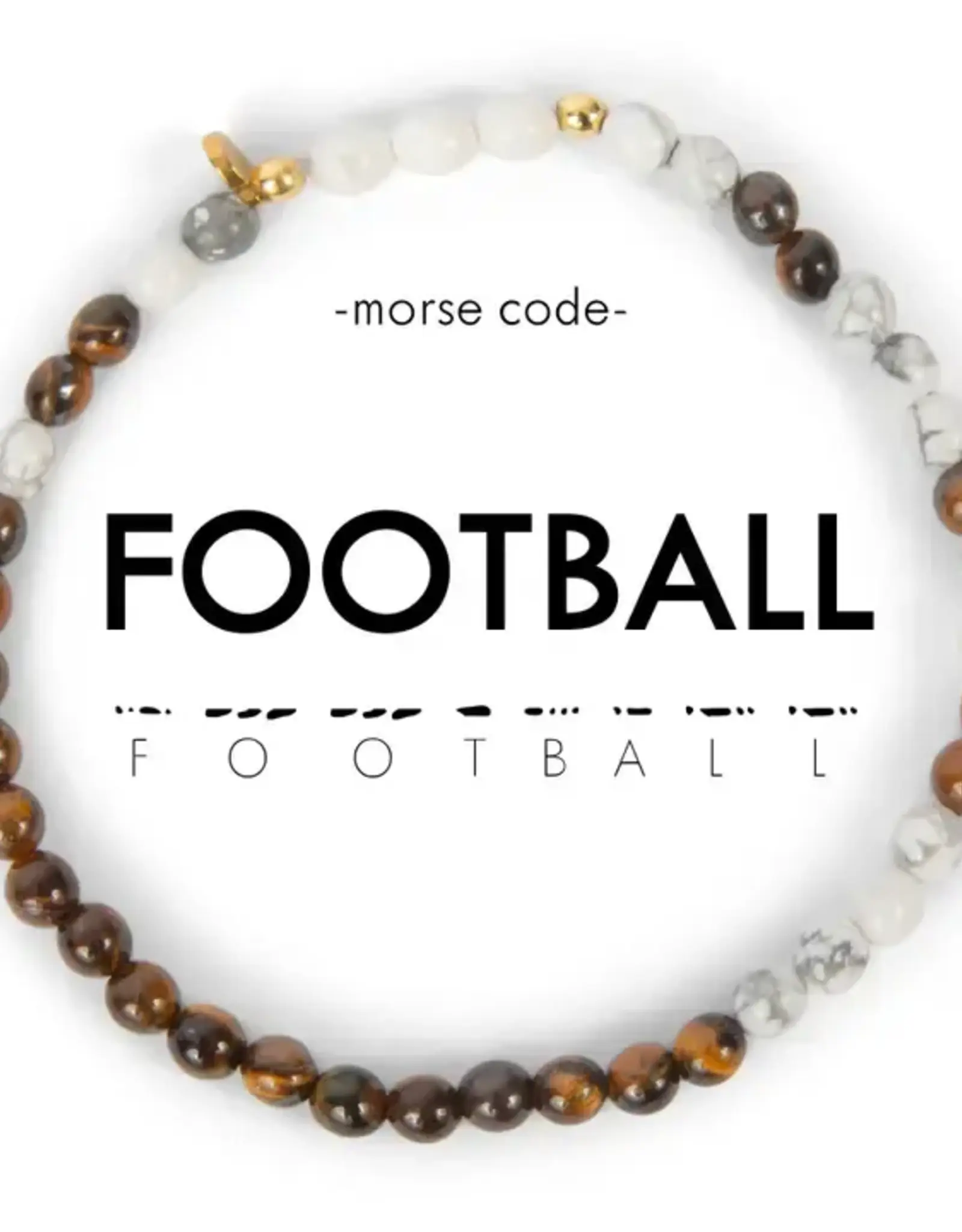 EthicGoods Morse Code Bracelet: Football (Tigers Eye & Howlite)