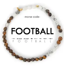 EthicGoods Morse Code Bracelet: Football (Tigers Eye & Howlite)