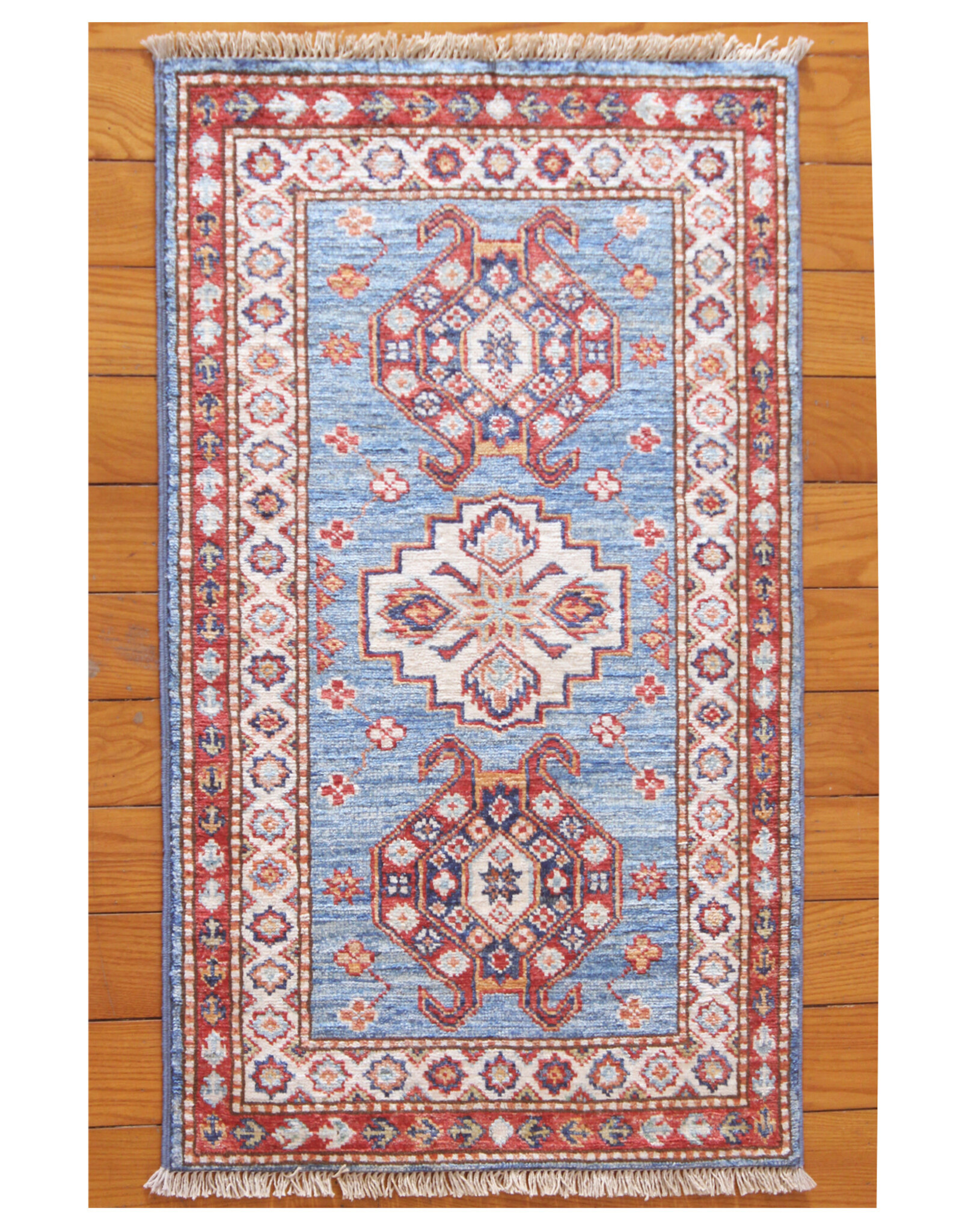 Bunyaad Pakistan 2221237  Blue Kazak  1.11 X 2.11