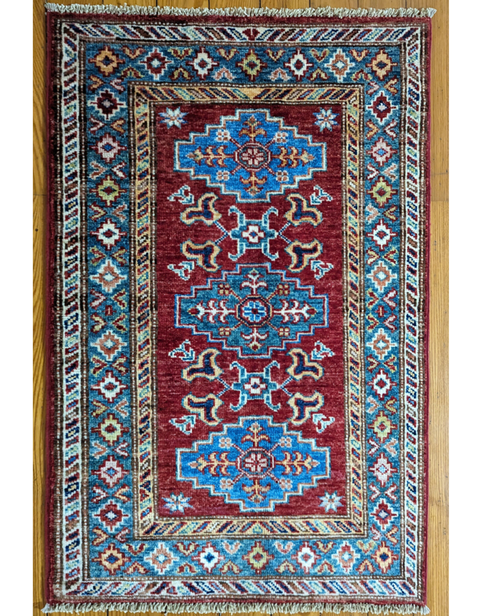 Bunyaad Pakistan 2241031  Red Kazak  2.2 X 3.0