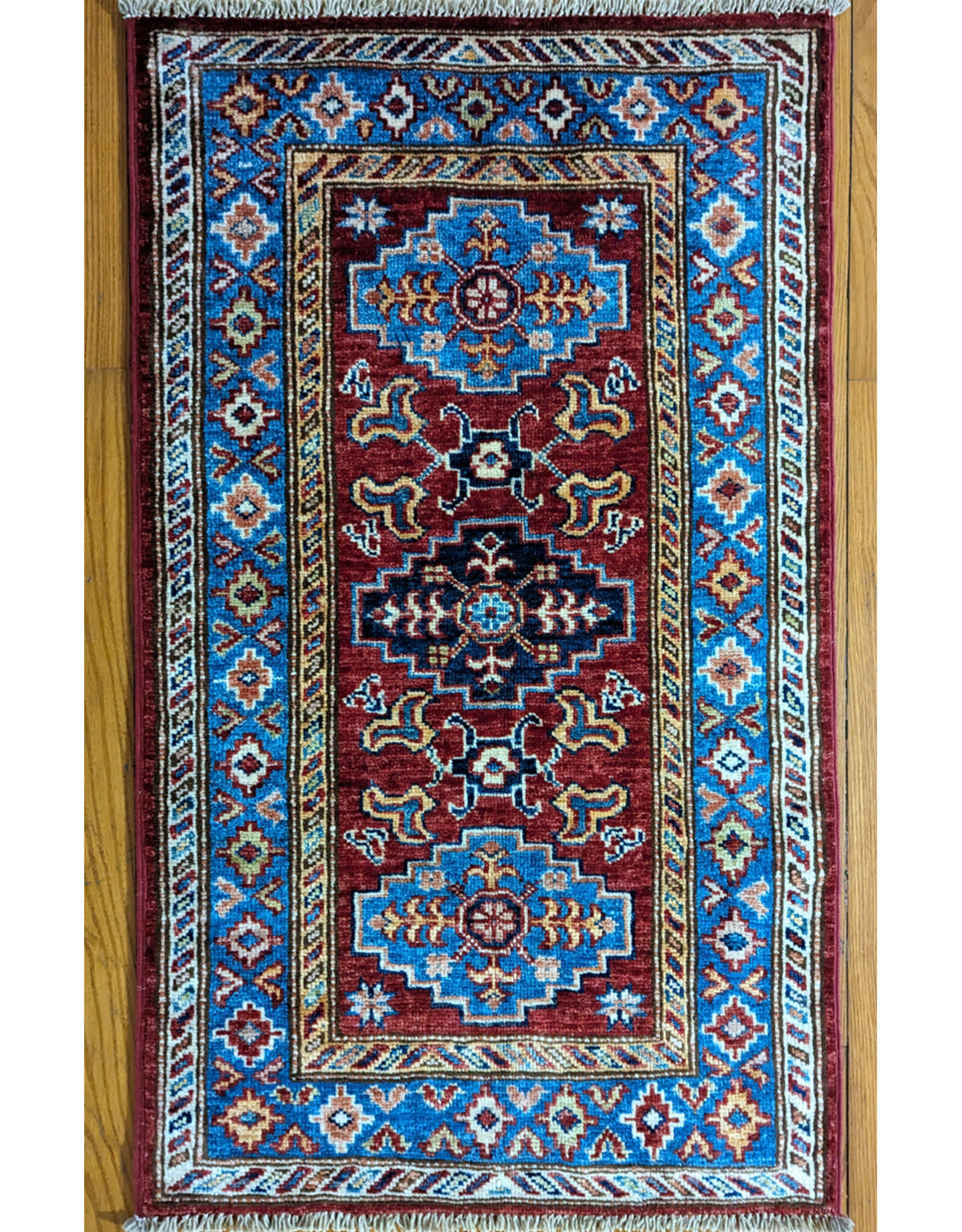 Bunyaad Pakistan 2241033  Red Kazak  1.11 X 3.0