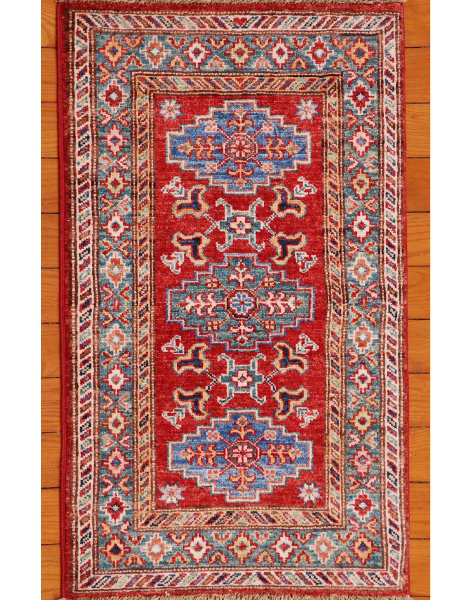 Bunyaad Pakistan 2241037  Red Kazak  2.0 X 3.1