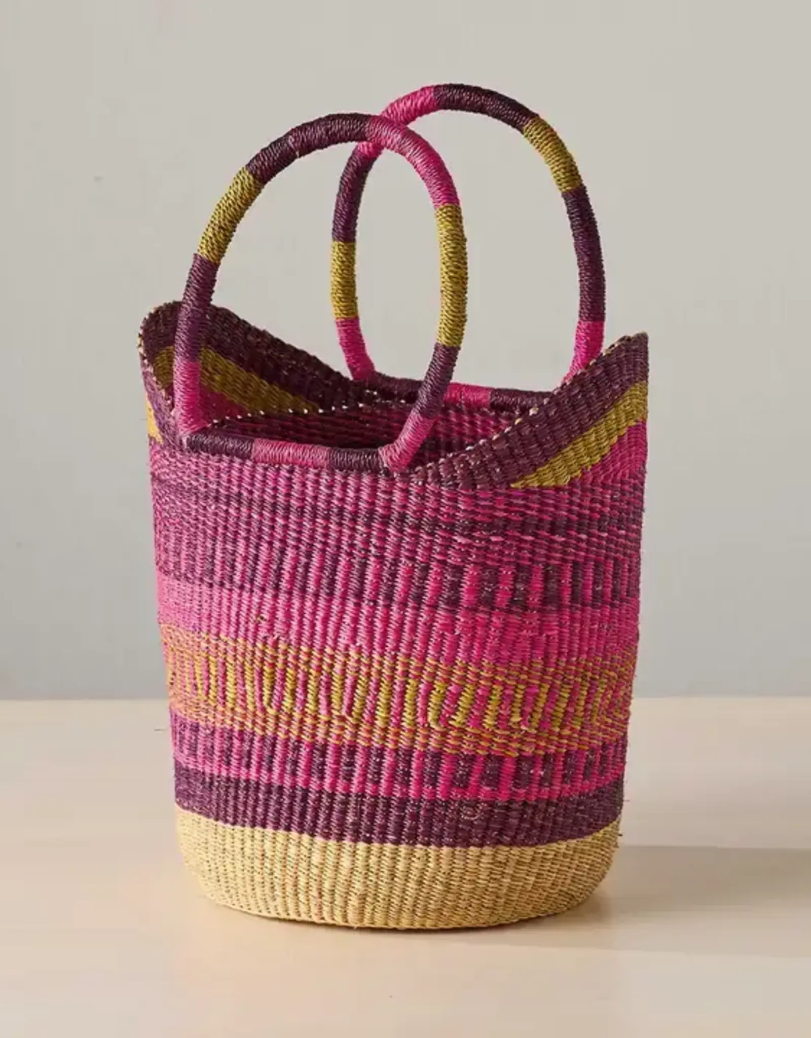 Serrv Bright Stripe Tote Basket