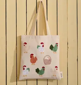 Serrv Happy Hens Embroidered Tote Bag