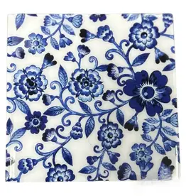 Hopes Unlimited Blue and White Floral Coaster