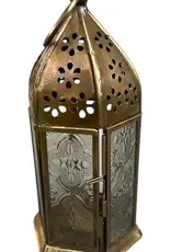 Hopes Unlimited Brass Glass Windowed Candle Holder