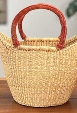 African Market Baskets Mini Shopping Tote (Neutral)