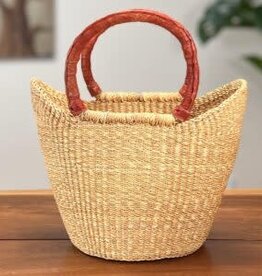 African Market Baskets Mini Shopping Tote (Neutral)