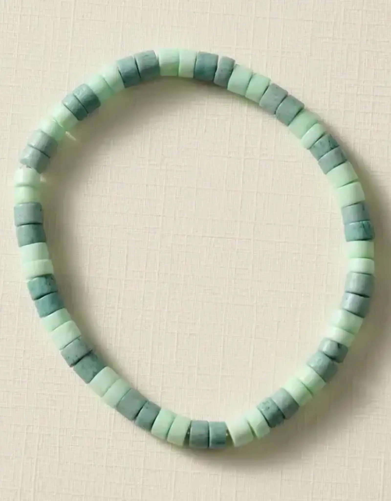 Ten Thousand Villages Dara Bone Bead Bracelet (Green)