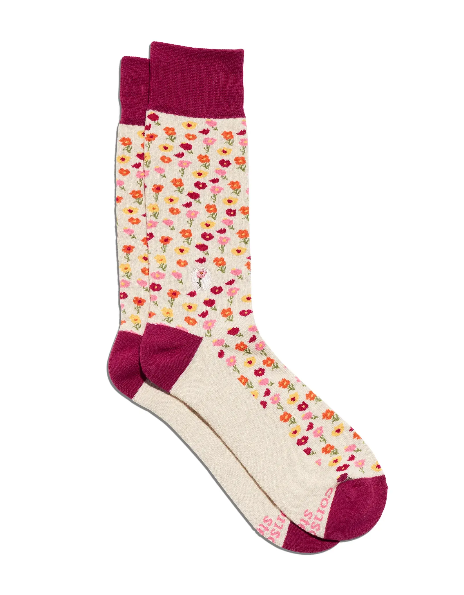 Conscious Step Socks for Women's Equality (Pink Floral)